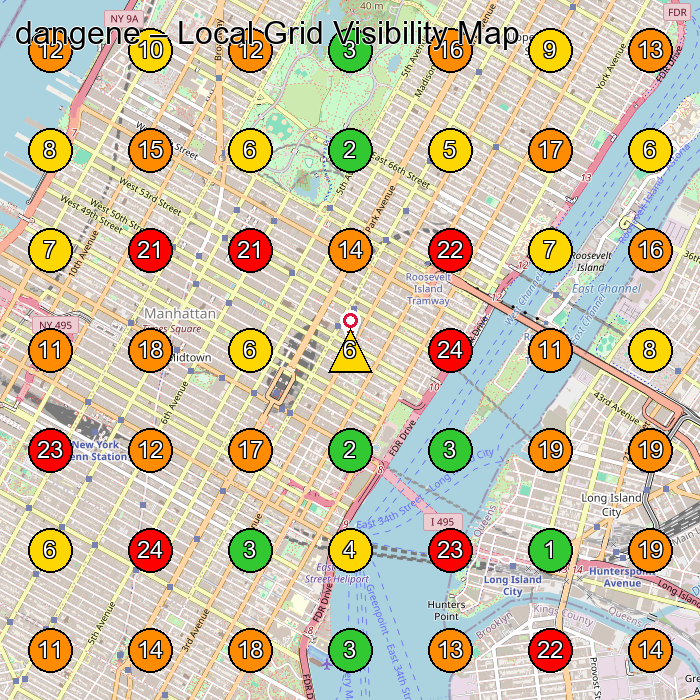 dangene Medical Spa GeoGrid ranking map for New York NY